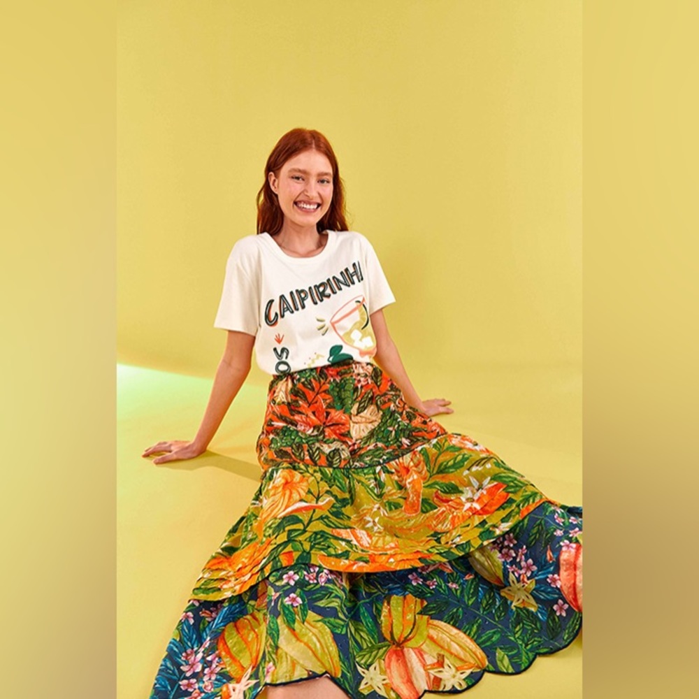 FARM Rio Caipirinha Tiered Cotton Midi Skirt Small
Style Number: 300657 - Picture 3 of 12